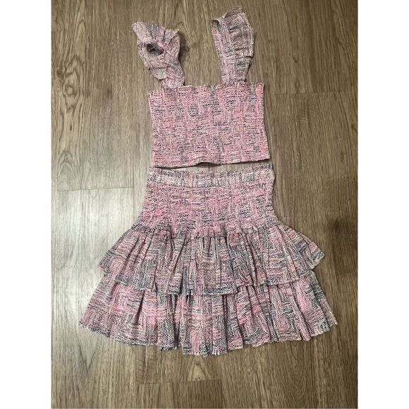 Reset by Jane Flutter Crimped Sleeve Smocked Top and Skirt Set NWOT$168 - Picture 3 of 5